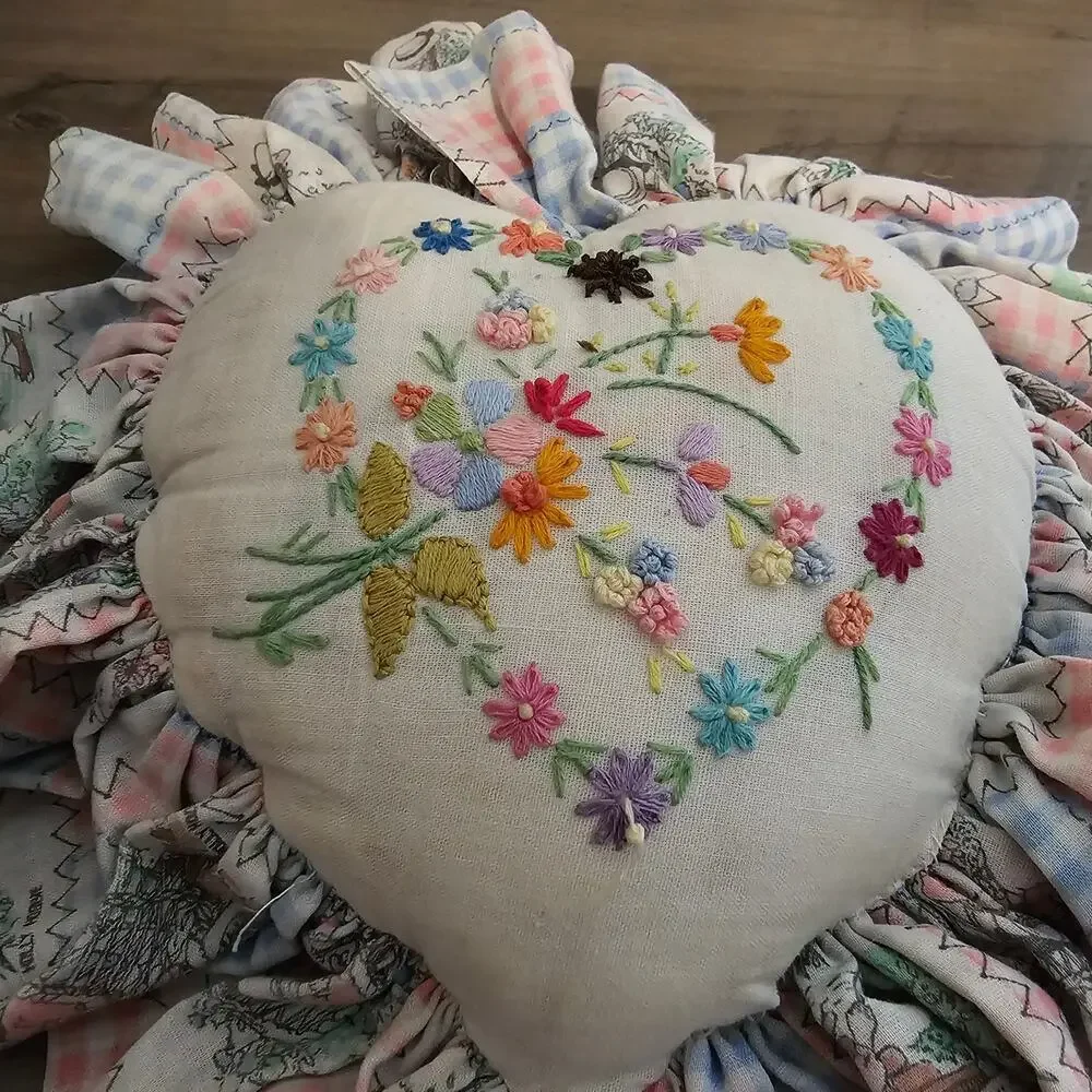Vintage floral needlepoint